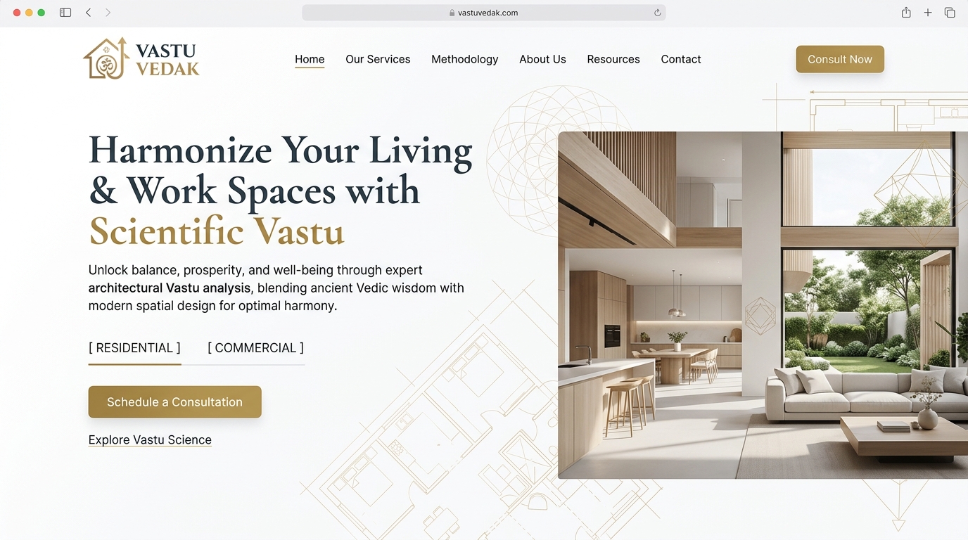 Vastu Vedak Scientific Spatial Architecture & Vastu live platform preview
